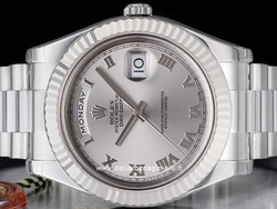 Rolex Day Date II 228239 President Bracelet Rhodium Roman Dial